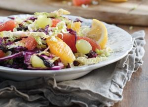 Salade aux choux, orange et pamplemousse